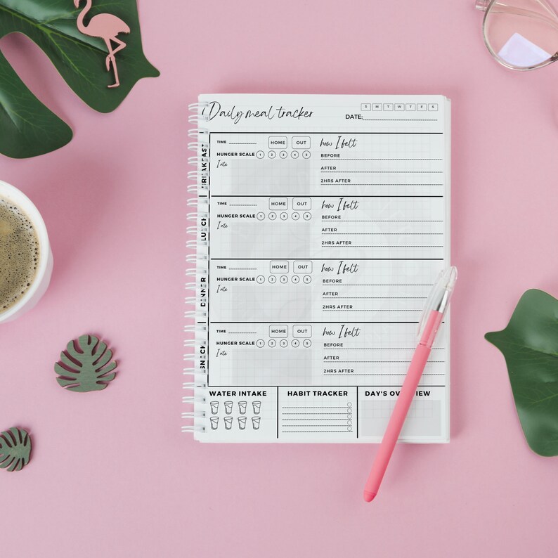 Food Tracker Food Diary Printable Meal Prep Digital Meal Etsy
