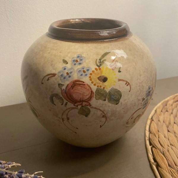 Vase boule céramique de Jérôme Massier vintage Vallauris.