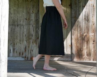 Luella skirt - Handmade high waist linen skirt