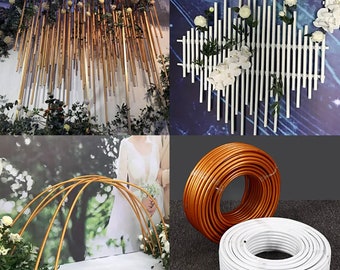 Tuyau tige flexible pour fleur géante, tuyau plastique autoportant, fleurs en mousse, fleurs en papier, pvc, BLANC, idée déco mariage indien