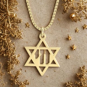 Sterling Silver Star of David Chai Necklace: Kabbalah Judaica Gift