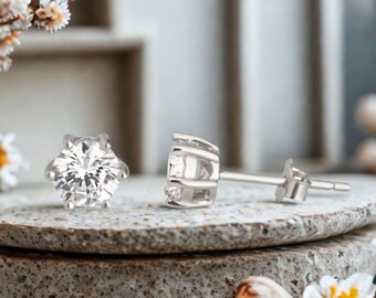 Beautiful 925 Silver Filled Cubic Zirconia Stud Earrings For Women - Perfect Wedding & Gift Jewelry
