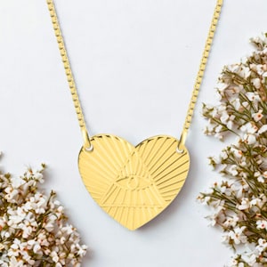 Heart Triangle Evil Eye Necklace – Handmade Box Chain – Protection Jewelry – 925 Sterling Silver or 24K Gold Plated