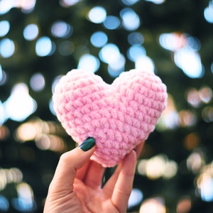 eng crochet pattern+full video how to make plush heart, Valentine’s Day gift