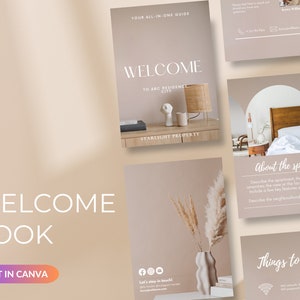 Airbnb Welcome Book Template | Minimalist Theme | Airbnb House Guide Canva | Airbnb Guidebook | VRBO Guest Book | Vacation Rental