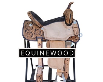western saddle premium horse tack saddles horse saddle - Western Brown Leather Hand carved Roper Ranch Saddle A++ Handtooled