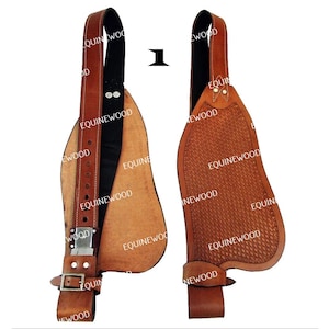 Replacement Western Genuine Leather Adjustable Saddle Fender Set in Any 9 Patent Designed by EQUINEWOOD image 2