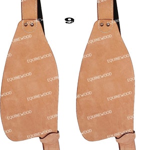 Replacement Western Genuine Leather Adjustable Saddle Fender Set in Any 9 Patent Designed by EQUINEWOOD image 9