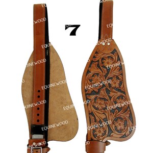 Replacement Western Genuine Leather Adjustable Saddle Fender Set in Any 9 Patent Designed by EQUINEWOOD image 7