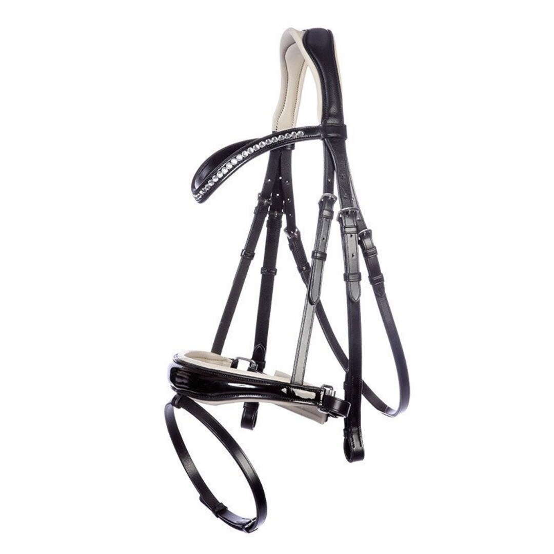 Leather Horse Bridle With Premium Fitting Matching Clear Crystal
