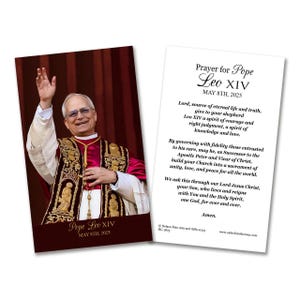 Biglietto di preghiera per PapaLeone XIV • Download digitale, ricordo cattolico • Nuovo Papa 2025, stampa istantanea, preghiera per il Santo Padre