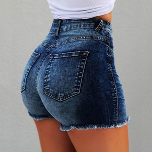 Summer Hot Shorts Women Jeans High Waist Jeans Short for Women Fringe Frayed Ripped Denim Hot Shorts pantalones vaqueros mujer