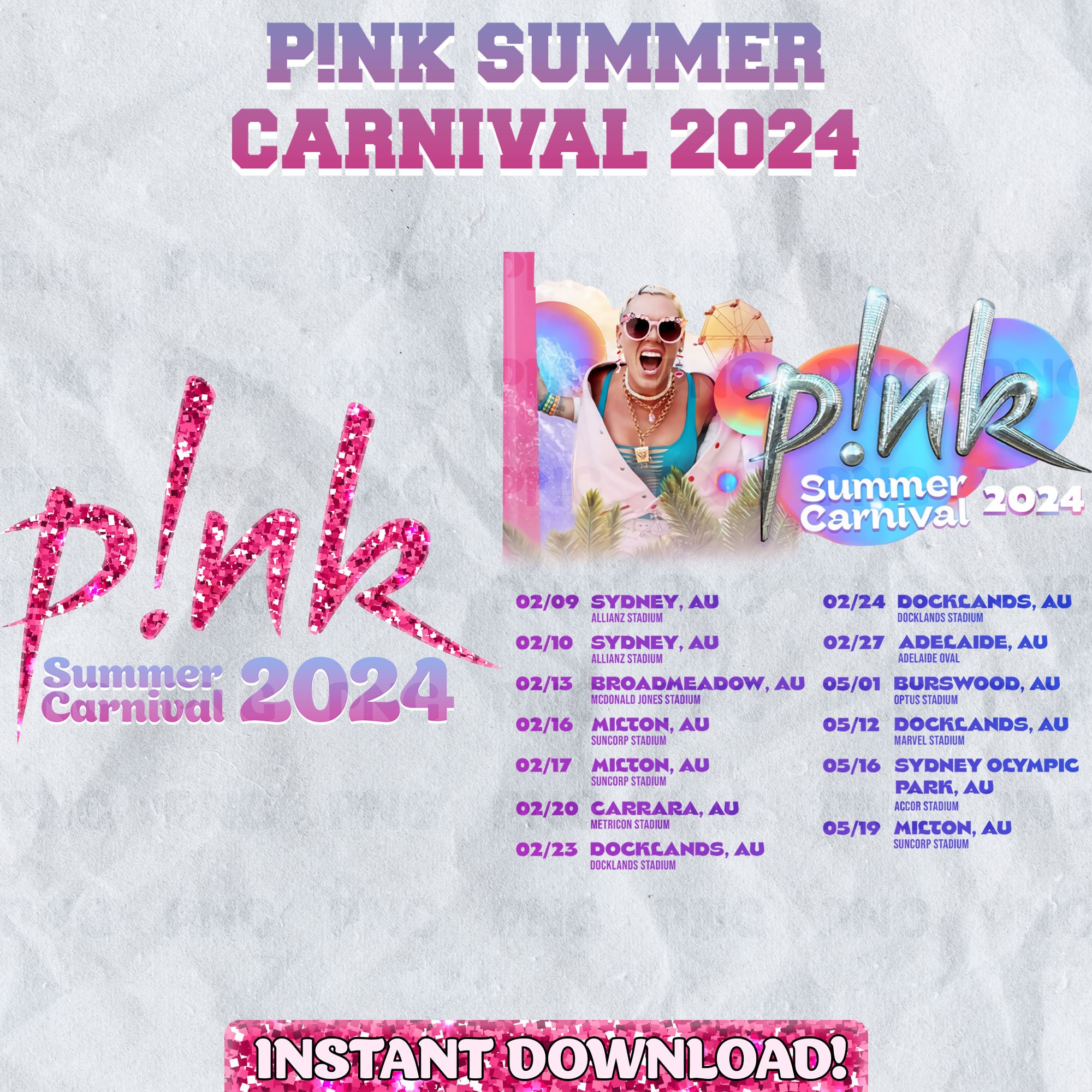 Pink Summer Carnival Bundle 2024, Pink Summer Carnival Tour PNG, Pink