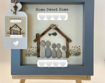 Housewarming gift: Irish-Made Pebble Art Housewarming Gift, Personalised, Bespoke, Thoughtful Home Decor Keepsake for new home.