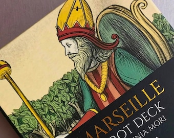 Marseille Tarot Cards Deck, Illustrated Multilingual Guidebook, 78 Card Set