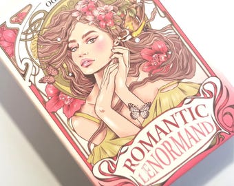 Cartas Lenormand Românticas | Baralho para Leituras de Amor | 36 Cartas Lindamente Ilustradas e Guia | Presente para Leitores de Tarô