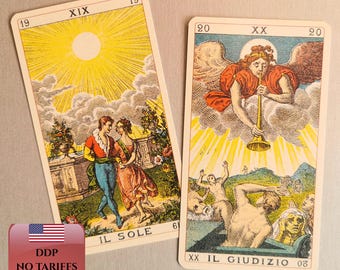 Ancient Italian Tarot Cards | Vintage Marseille Tarot 78 Card Deck | Divination