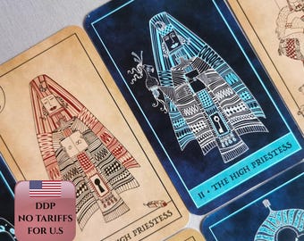 Vintage Tarot Cards of Light and Shadow | Rider Waite | Divination Set | 2 Tarot Deck