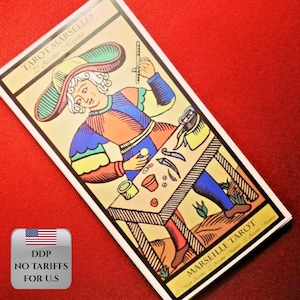 Baralho de Tarô de Marselha em Tamanho Grande | Guia Completo em 4 Idiomas