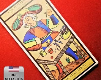 Large Size Marseille Tarot Cards Deck | Complete Guide in 4 Languages