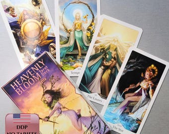 Heavenly Bloom Tarot Cards | 78 Card Deck Illustrated for Intuition & Spiritual Guidance | Divination Tools