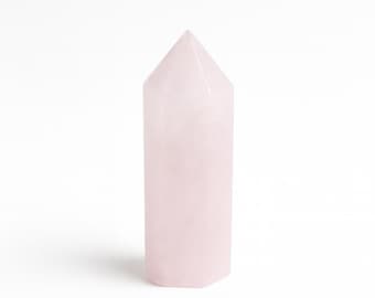 Rose Quartz Tower Thin Obelisk Point | Healing Stone Crystal | Healing Home Decor