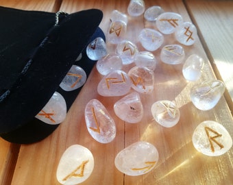 Clear Quartz Runes | Natural Healing Stones, Chakra Balance, Divination Tools & Spiritual Growth