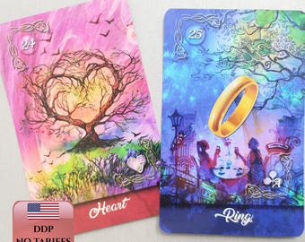 Cartas de Lenormand Mirror Truth / Baraja de 36 cartas del Oráculo / Adivinación