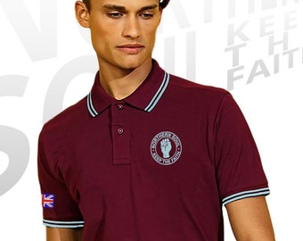 Northern Soul-shirt heren, Twin Tip-polo met geborduurd logo, T-shirt met retromuziek, Ska, Two Tone, Keep The Faith, Old School, Gepersonaliseerd