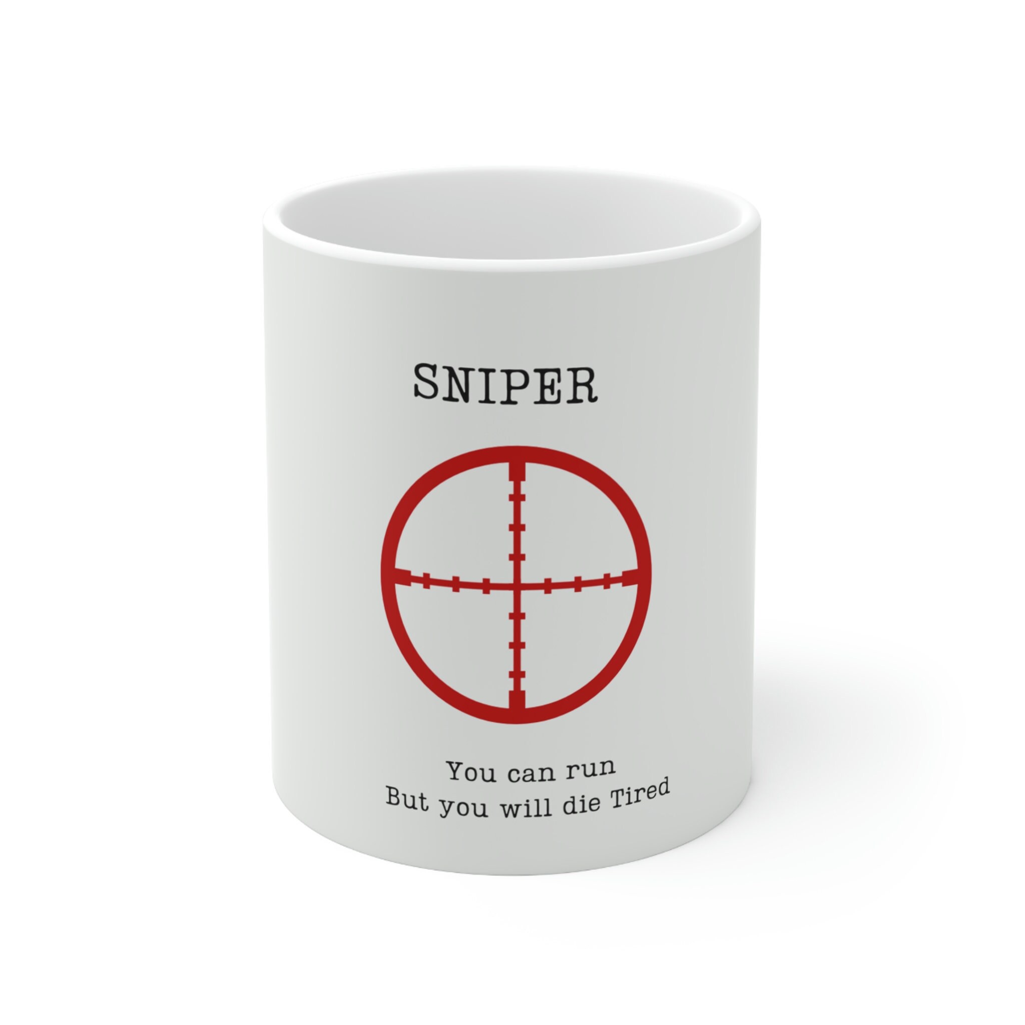 Army Sniper 12oz insulated coffee mug with Sniper School Logo 