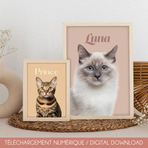 Custom Cat Portrait, Personalized Gift, Pet Portrait from Photo, Digital Cat Portrait, Cats