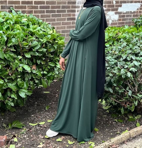 Girls' Black Jersey Abaya: Long Sleeve Islamic Dress With Pockets - Etsy