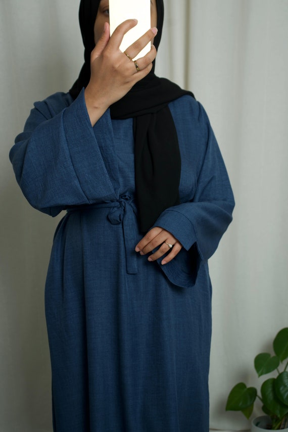 Linen Abaya Dress: Chic Summer Long Dress With Pockets - Etsy Denmark