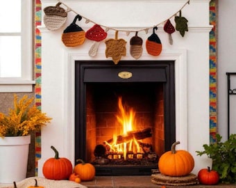 Patroon gehaakte sycamorebladslinger: herfstappliqués (pdf-download)