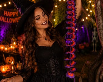 Crochet Halloween Wind Spinner Pattern: Witch Hat & Pumpkin (PDF Pattern