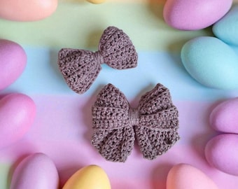 Crochet Bow Patterns PDF – DIY Hair Clip, Brooch, Bag Charm (Digital Download)