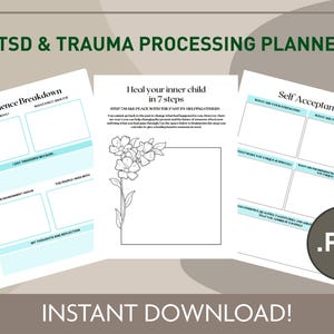 PTSD & Trauma Processing Workbook | Trauma Worksheets | Trauma Therapy Treatment Plan | Mental Health Workbook | Printable PDF Digital File