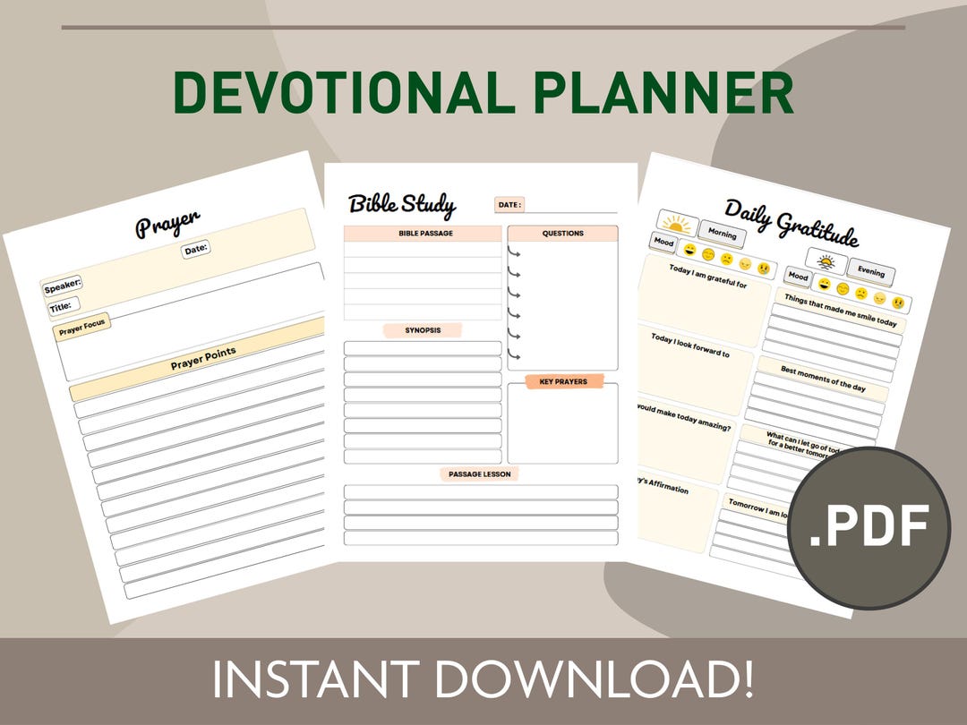 Bible & Devotional Planner | Bible Study Planner | Bible Study Journal ...