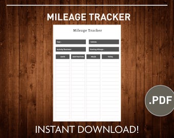 Printable Mileage Log Book | Mileage Tracker | Mileage Log for Resellers | Work Trip Miles Tracker | Business Mileage Log | Monthly Mileage