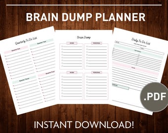 Brain Dump Planner Digital | ADHD Brain Dump Planner | Brain Dump Template Pages | Priority Matrix | To Do List Template | Productivity