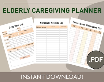 Elderly Caregiving Planner | Hospice/Hospital Journal | Home Care Basic | 2025 Caregiving Planner Daily Organizer | Senior Care Log