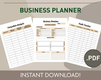 Business Planner | 2025 Business Planner | Advanced Business Planner | Startup Small Business Planner | Printable Business Workbook PDF