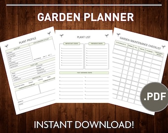 Pianificatore di giardinaggio definitivo stampabile / Registro di giardinaggio / Tracciatore di giardini fioriti / Tracciatore diario di giardino / Programma di irrigazione delle piante / Giardinaggio
