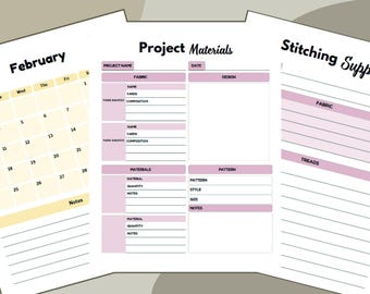 Sewing Planner | Log Book | Digital Sewing Tracker | Printable | PDF Sewing Planner | Sewing Pattern Organizer | Quilt Planner | Printable