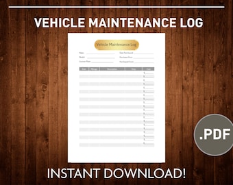 Libro de registro de mantenimiento de vehículos / Libro de seguimiento de mantenimiento de vehículos imprimible / Producto digital de seguimiento de mantenimiento de vehículos / Registro de gastos de automóviles