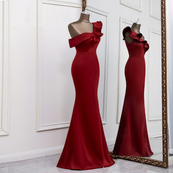 Burgundy Evening dress Eevening gowns vestidos de fiesta robe de soirée de mariage Party Dresses Prom Formal Bridesmaid Dress