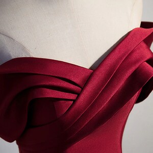 Vintage Burgundy Long A Line Prom Dress Romantic Evening Dress Party Gown cc1527 main image 1