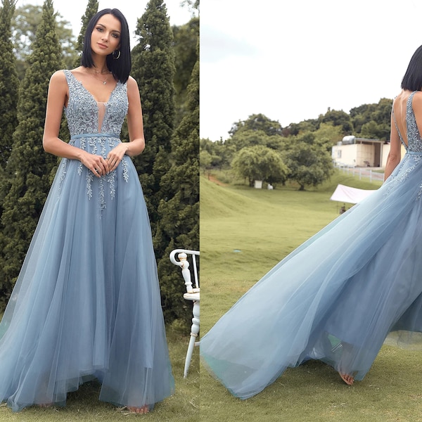 Dusty Blue Bridesmaid Dress Etsy