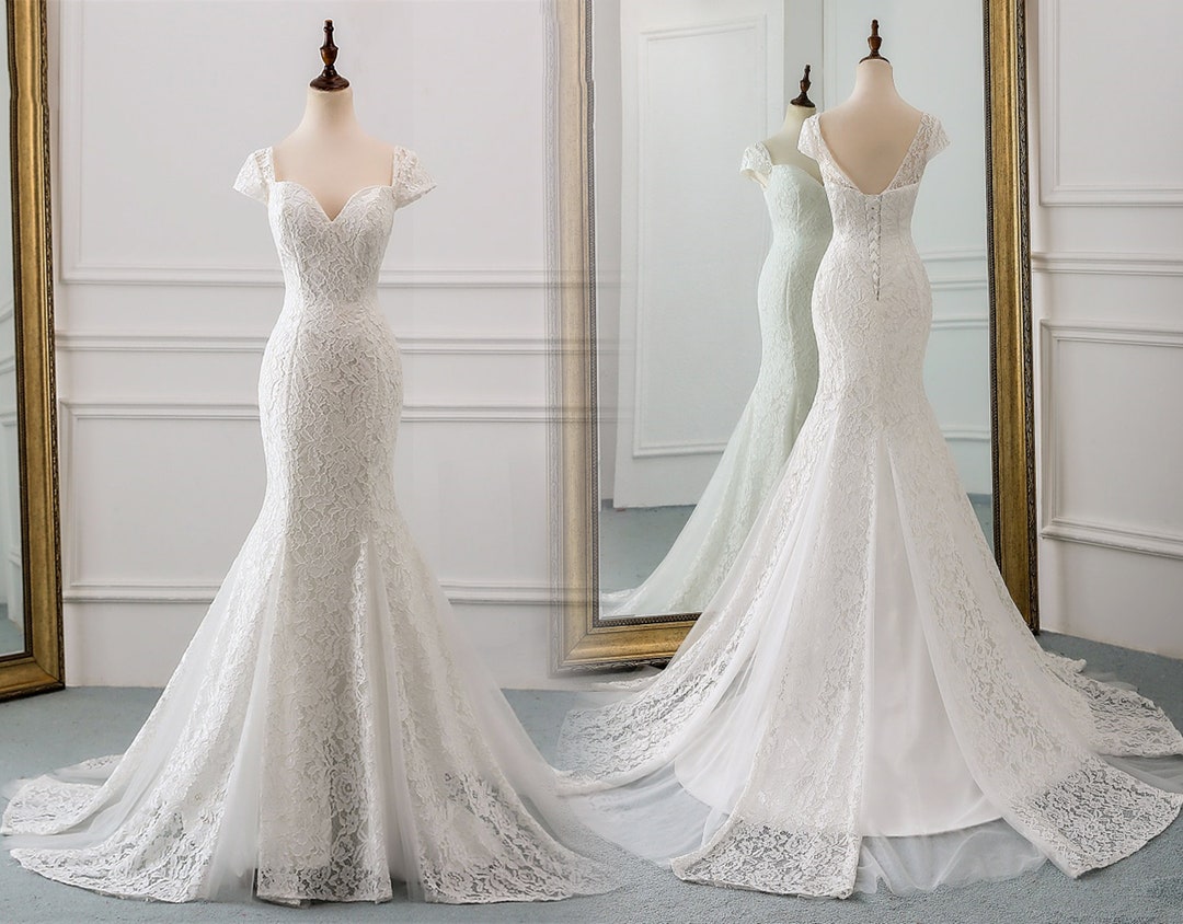 New Style Cap Sleeve Style Lace Wedding Dress Wedding Vestido De Noiva