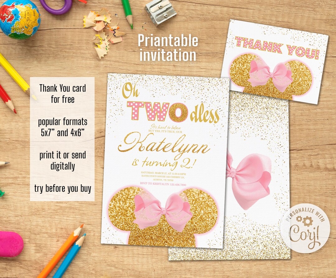 Editable Invitation Printable Girl Birthday Invite, Electronic ...